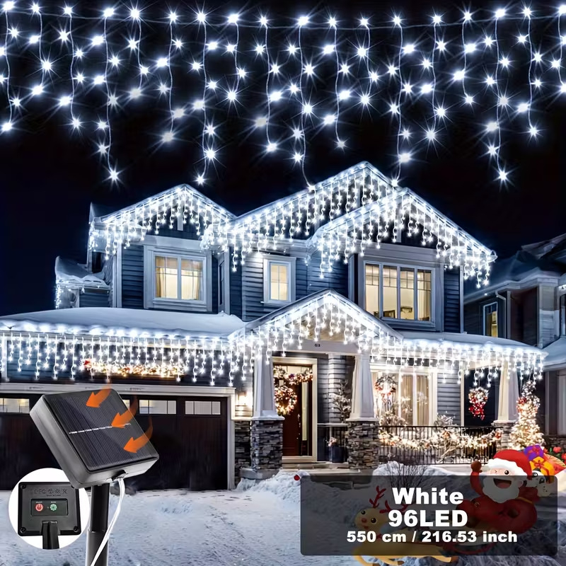 Išorinės saulės LED girliandos dekoracijoms — gėlių forma, IP65, 10W; Maitinimas: saulės/baterijos/USB/DC; Nuotolinis arba mygtukų valdymas