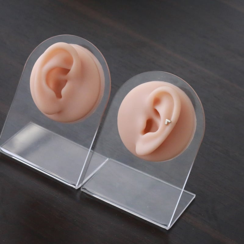 Μοντέλο αυτιού από σιλικόνη για διάτρηση και τατουάζ με βάση επίδειξης (σιλικόνη πλατινένιας ποιότητας; επιλογές προβολής αριστερού ή δεξιού αυτιού)