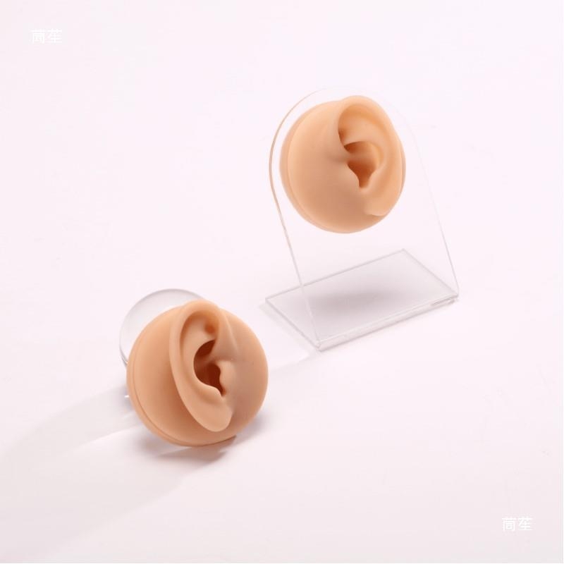 Μοντέλο αυτιού από σιλικόνη για διάτρηση και τατουάζ με βάση επίδειξης (σιλικόνη πλατινένιας ποιότητας; επιλογές προβολής αριστερού ή δεξιού αυτιού)