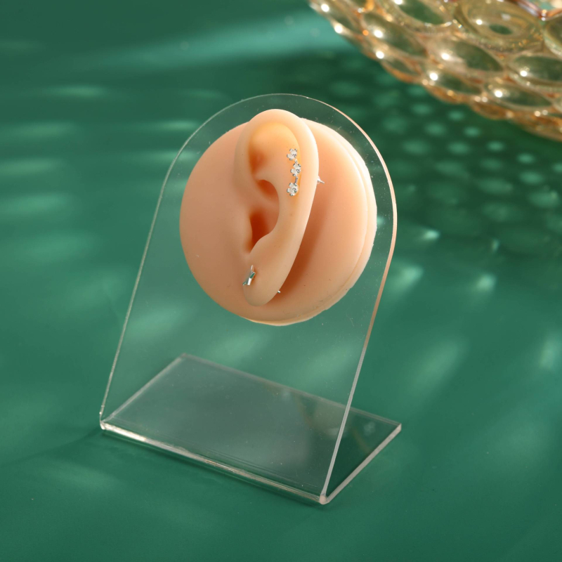 Μοντέλο αυτιού από σιλικόνη για διάτρηση και τατουάζ με βάση επίδειξης (σιλικόνη πλατινένιας ποιότητας; επιλογές προβολής αριστερού ή δεξιού αυτιού)