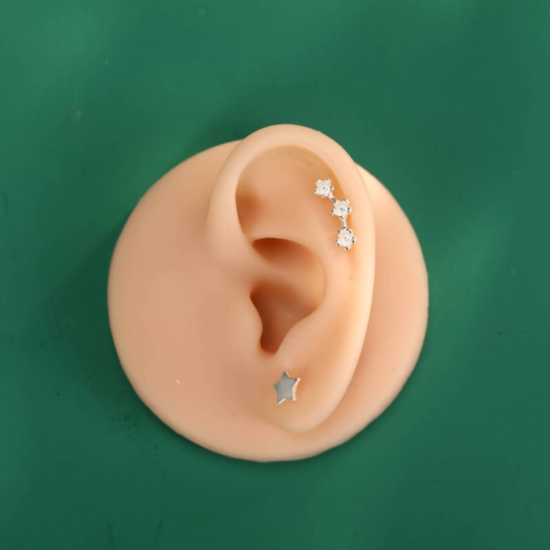 Μοντέλο αυτιού από σιλικόνη για διάτρηση και τατουάζ με βάση επίδειξης (σιλικόνη πλατινένιας ποιότητας; επιλογές προβολής αριστερού ή δεξιού αυτιού)