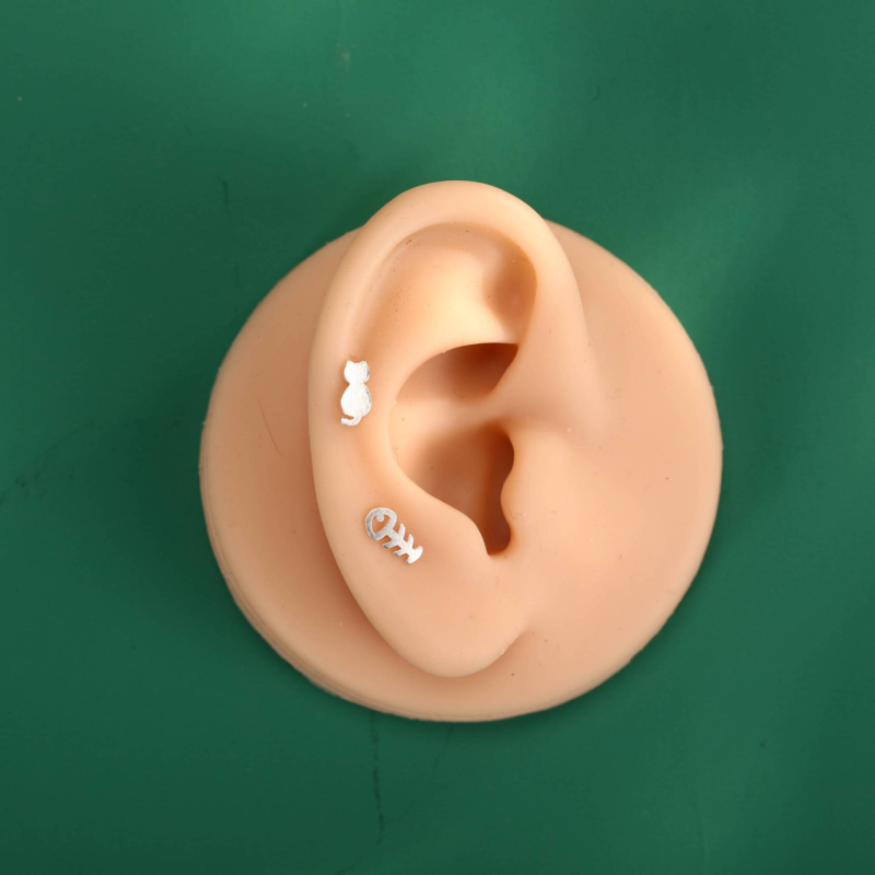 Μοντέλο αυτιού από σιλικόνη για διάτρηση και τατουάζ με βάση επίδειξης (σιλικόνη πλατινένιας ποιότητας; επιλογές προβολής αριστερού ή δεξιού αυτιού)