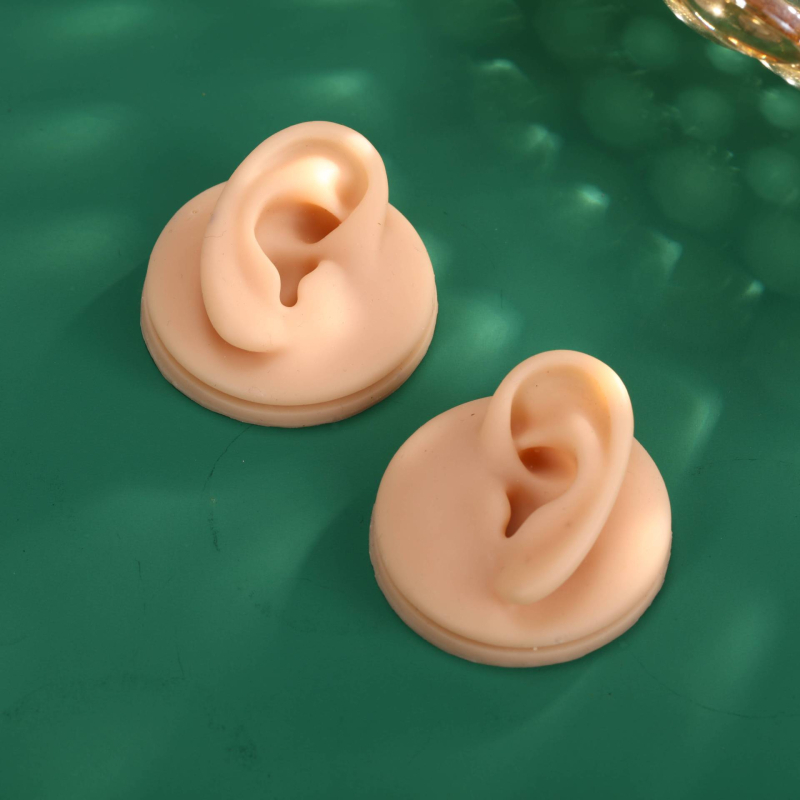 Μοντέλο αυτιού από σιλικόνη για διάτρηση και τατουάζ με βάση επίδειξης (σιλικόνη πλατινένιας ποιότητας; επιλογές προβολής αριστερού ή δεξιού αυτιού)