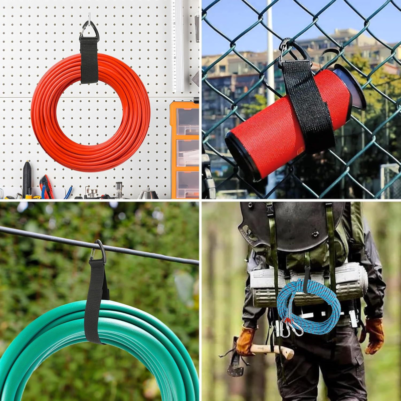 Sunkūs laikymo diržai kabeliams ir žarnoms — Oxford audinys, Velcro užsegimas, karabineris