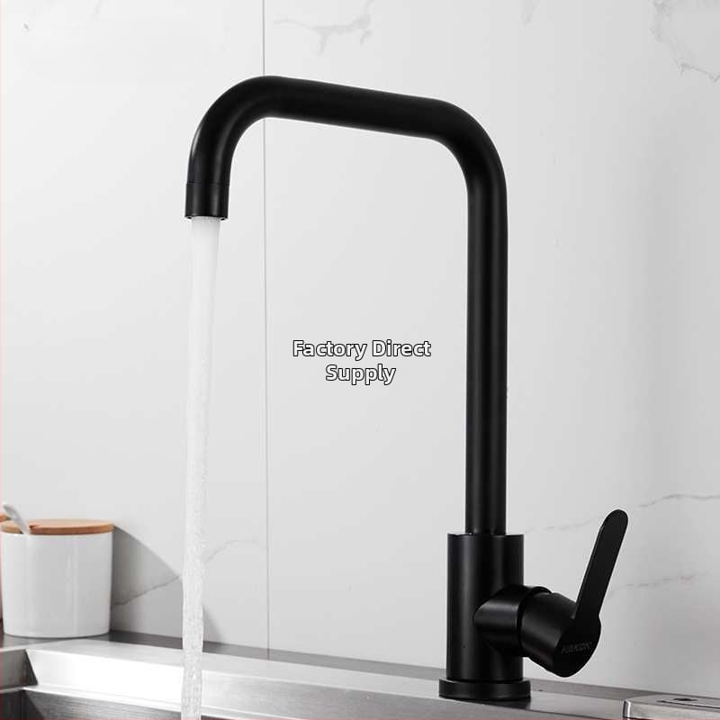 Virtuvės maišytovas iš nerūdijančio plieno 304, karštas ir šaltas vanduo, indukcinis atidarymas, keraminių disko vožtuvys, trijų dalių konstrukcija