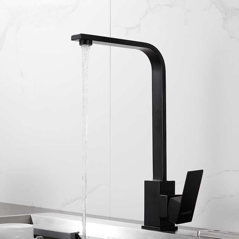 Virtuvės maišytovas iš nerūdijančio plieno 304, karštas ir šaltas vanduo, indukcinis atidarymas, keraminių disko vožtuvys, trijų dalių konstrukcija