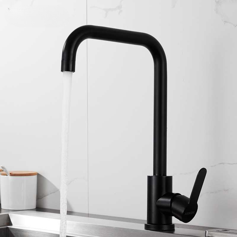 Virtuvės maišytovas iš nerūdijančio plieno 304, karštas ir šaltas vanduo, indukcinis atidarymas, keraminių disko vožtuvys, trijų dalių konstrukcija