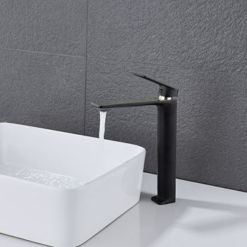 Maišymo čiaupas praustuvui, varinis korpusas, keramikinis vožtuvo šerdis, senovinis elektroplakato paviršius, pakėlimo tipas, vieno jungties