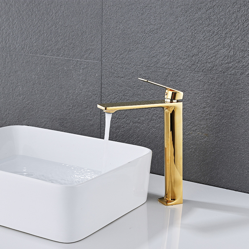 Maišymo čiaupas praustuvui, varinis korpusas, keramikinis vožtuvo šerdis, senovinis elektroplakato paviršius, pakėlimo tipas, vieno jungties