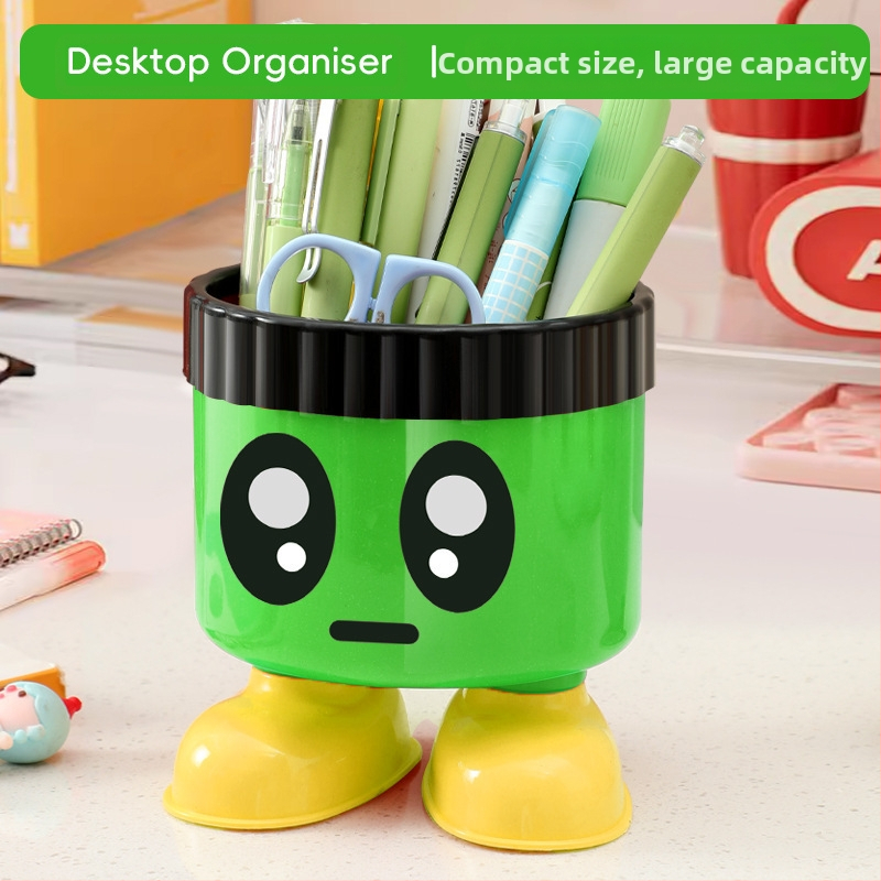 Kruhový stolný organizér a ceruzník s karikatúrnym dizajnom (plastový • Tvar: guľatý • Cartoon Storage Bucket • Tlač loga: Áno • Cezhraničný vývoz: Áno)