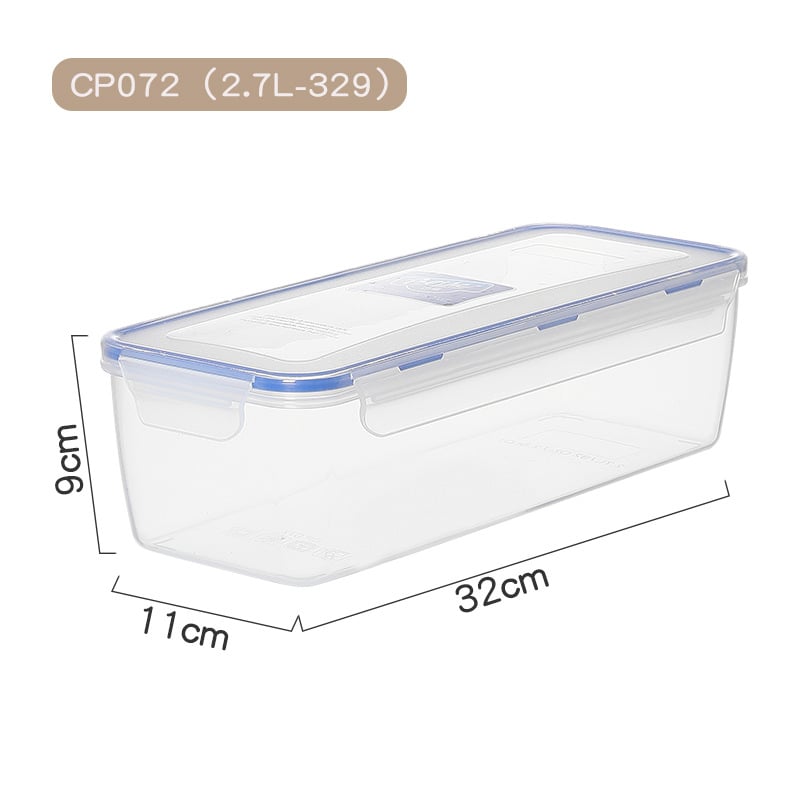 Plastmasas virtuves svaiguma saglabāšanas kārba, kvadrātveida, caurspīdīga, mikroviļņu krāsnij droša, tilpums 1–4 l