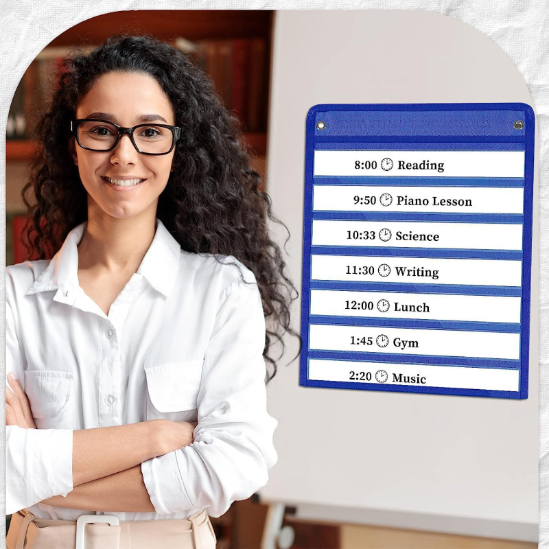 Μαγνητικός πίνακας με τσέπη για την τάξη – ημερήσιο πρόγραμμα, πλαστικό εκπαιδευτικό παιχνίδι για παιδιά 0–3 ετών