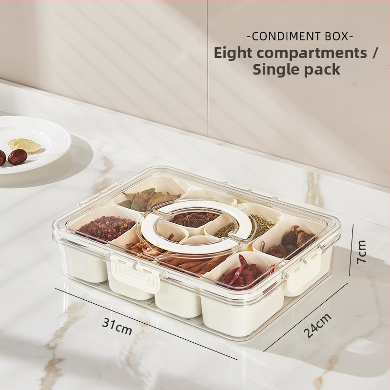 Box na korenie, potravinárska kvalita, prenosný, štvorcový tvar, 1 vrstva, objem 1-2 l, plastový