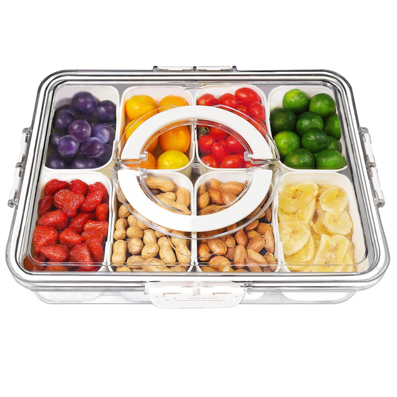 Κουτί οργάνωσης μπαχαρικών, κατάλληλο για τρόφιμα, φορητό, τετράγωνο, 1 επίπεδο, χωρητικότητα 1-2 L, πλαστικό