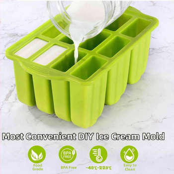 Φόρμα σιλικόνης για παγωτά σε στικά για παιδιά, εύκολη αποδέσμευση από τη φόρμα, μεγάλη χωρητικότητα, μοντέλο Fhzfrwrmzhxrxu