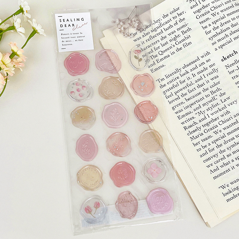 Yeyou vašku antspaudų lipdukas – Skaidrus vokų užsandarimo lipdukas, DIY dienoraščiui, mielas stilius, spauda; Prekės ženklas: Yeyou; Lipinimas: Taip; IP teisė: Ne; Stilius: Mielas; Technika: Spauda