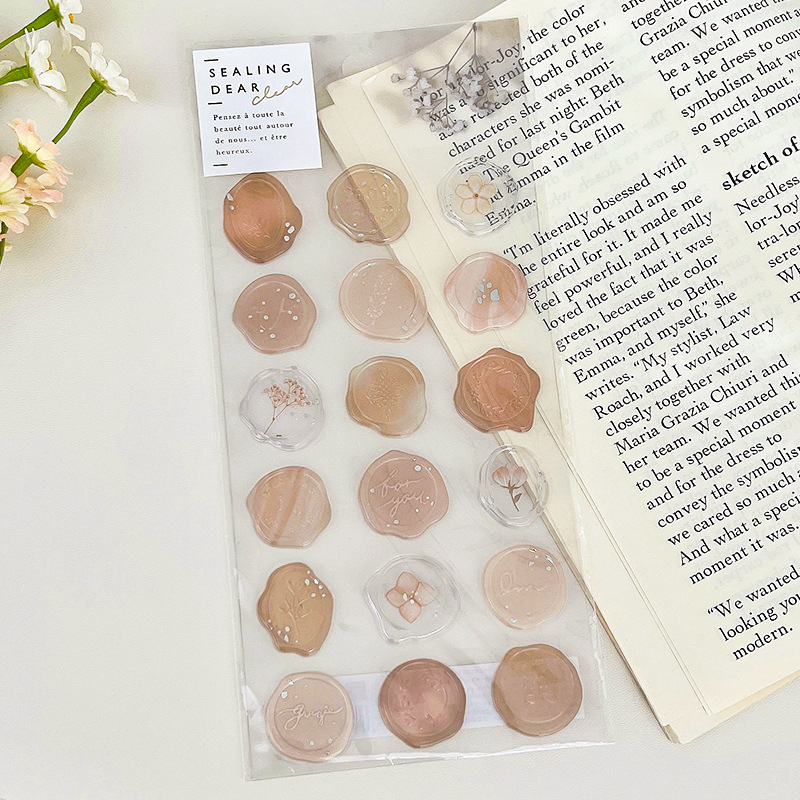 Yeyou vašku antspaudų lipdukas – Skaidrus vokų užsandarimo lipdukas, DIY dienoraščiui, mielas stilius, spauda; Prekės ženklas: Yeyou; Lipinimas: Taip; IP teisė: Ne; Stilius: Mielas; Technika: Spauda