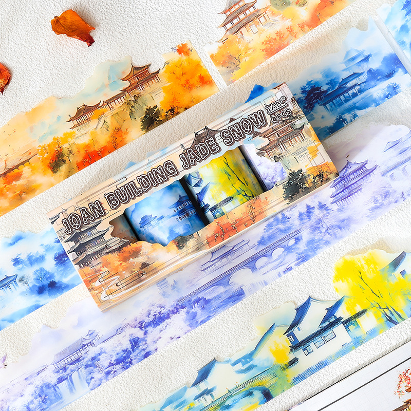 Комплект ленти за скрапбукинг за дневник | 2 стила, ретро стил, PET материал, печатна техника, артикул DR967911948241, марка MOKING TRAVEL