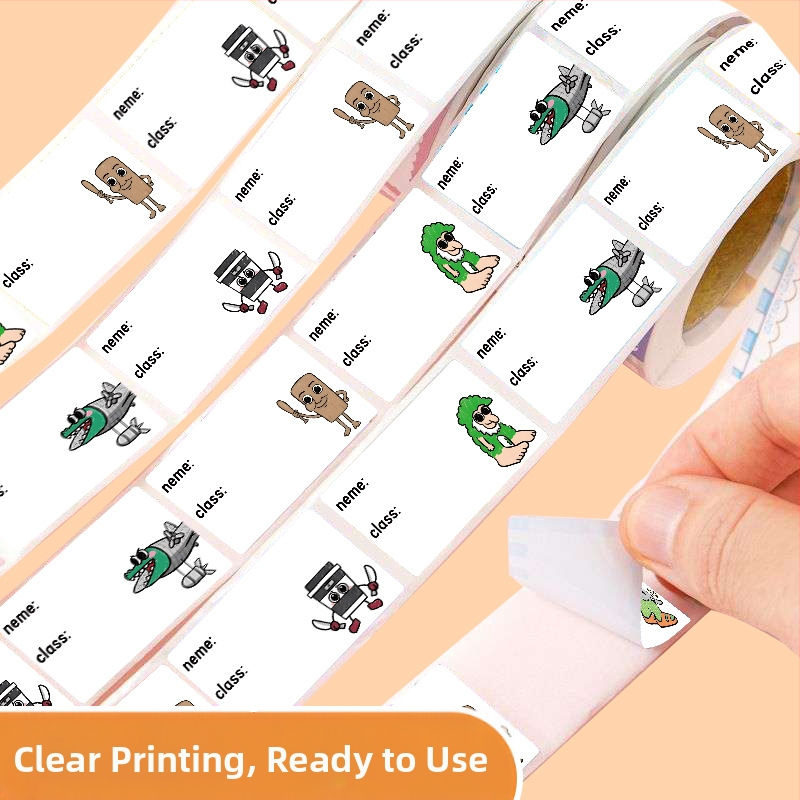 Q версия стикери за фамилия – ролка за първи клас и детска градина, настолни ленти за писане със запечатан ръб (JU1326; Материал: Non-dry Adhesive; Стил: Cartoon; Изработка: Печат)