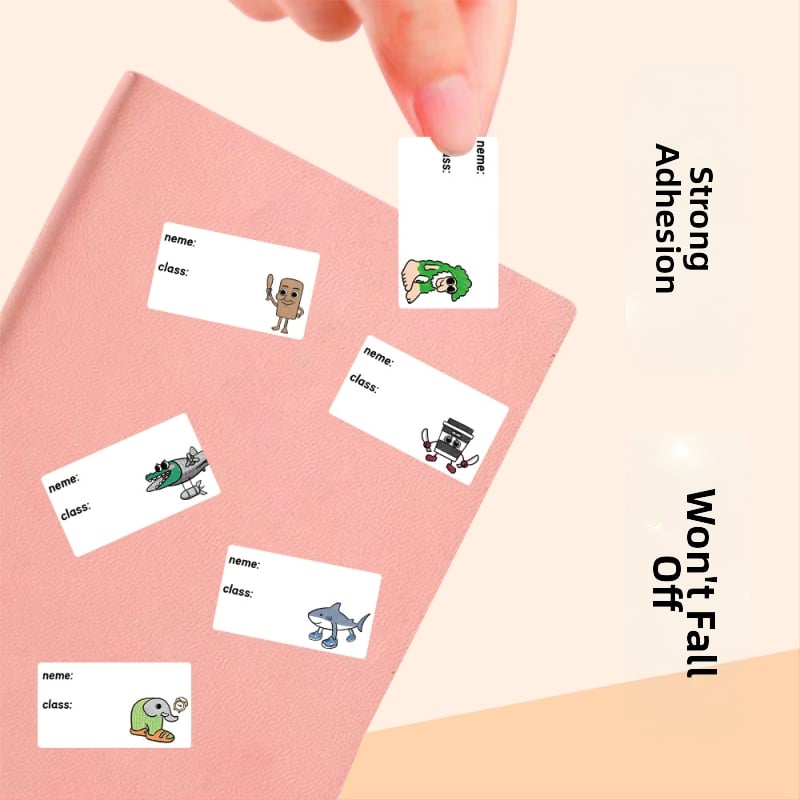 Q версия стикери за фамилия – ролка за първи клас и детска градина, настолни ленти за писане със запечатан ръб (JU1326; Материал: Non-dry Adhesive; Стил: Cartoon; Изработка: Печат)