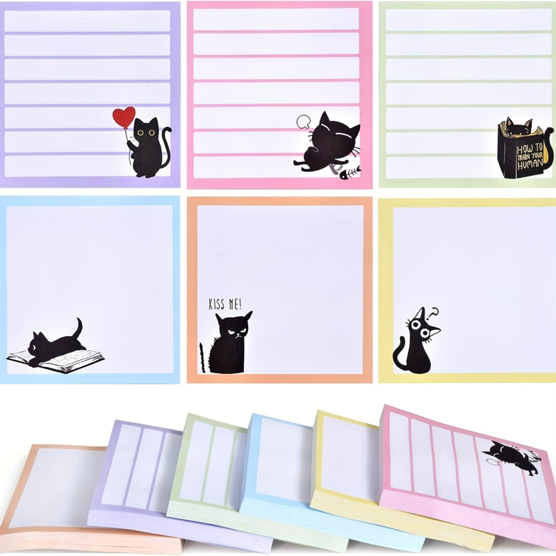 6‑kelių langelių užrašų blokas su lipnymis pastabomis, 25 lapai, ofsetinė spauda, modelis 0003