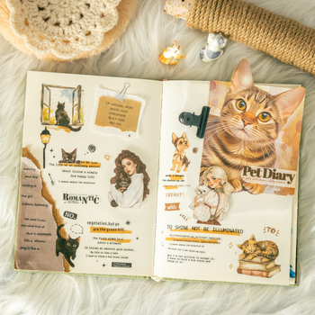 Mr. Paper PVC Βιβλίο Αυτοκόλλητων — Θέμα Παραμορφωμένων Κατοικίδιων, Ημερολόγιο Κατοικίδιου, Αισθητικό Στυλ XS15237