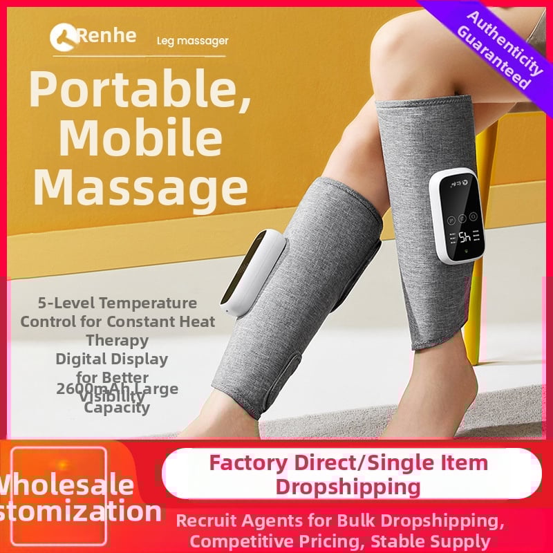 Renhe CM01 Μασάζ ποδιών, Ασύρματος φορητός μασάζ γάμπας με ζεστή συμπίεση και ζύμωση, Υπέρυθρη Φυσιοθεραπεία, Επαναφορτιζόμενη μπαταρία 2600mAh, 5V 5W