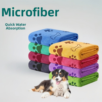 Qiyasi šuns rankšluostis iš ultrafino pluošto su atspaustu logotipu, absorbentin valymo rankšluostis naminiams gyvūnams