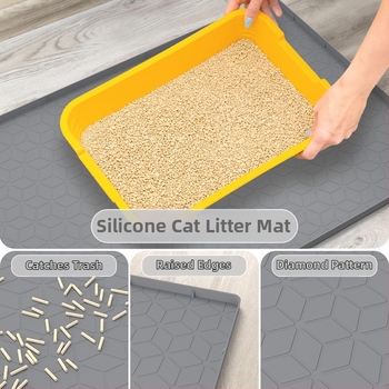Σιλικονούχο χαλάκι για γάτες, αδιάβροχο, κατά των διαρροών, εύκολο στον καθαρισμό