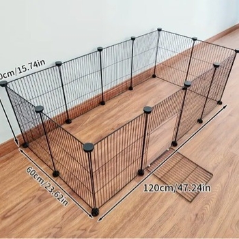 Dzelzs mājdzīvnieku būris – modulāra režģa siena ar drošiem paneļiem (izbēgšanas novēršana)
