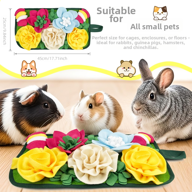 DouLe Pet U2 полиестерна интерактивна подложка за търсене на храна за малки животни за зайци, таралежи, морски прасета и мишки