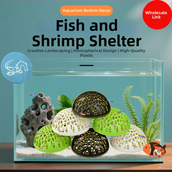 Plastmasas doļš hemisferisks patvērum akvārijam zivīm un garnelēm – droša slēptuve, dekors, vairošanās