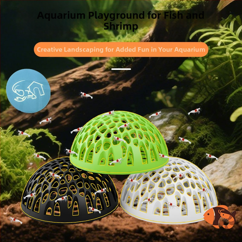 Plastové duté hemisferické úkrytie do akvária pre rybky a krevety – bezpečné skrývanie, dekorácia, rozmnožovanie