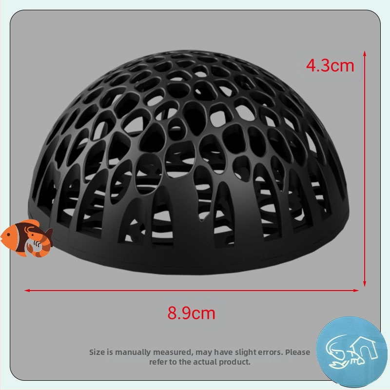 Plastmasas doļš hemisferisks patvērum akvārijam zivīm un garnelēm – droša slēptuve, dekors, vairošanās