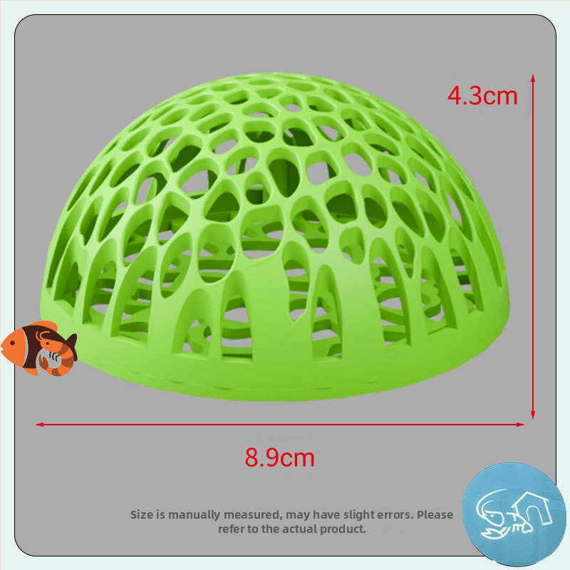 Plastmasas doļš hemisferisks patvērum akvārijam zivīm un garnelēm – droša slēptuve, dekors, vairošanās