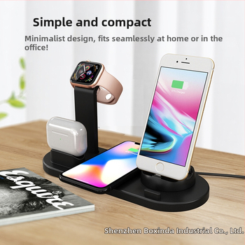 5-σε-1 Ασύρματο Φορτιστή με Περιστρεφόμενη Θέση Τηλεφώνου και Φόρτιση Ρολογιού/Ακουστικών — Qi πιστοποιημένο, QC3.0, έως 15W (Μοντέλο BXD-07A)