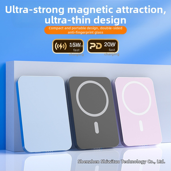 Vivito magnetinis belaidis išorinė baterija – 20W PD greitas įkrovimas, magnetinis pritraukimas, Li‑Polimerų baterija 5000–10000mAh