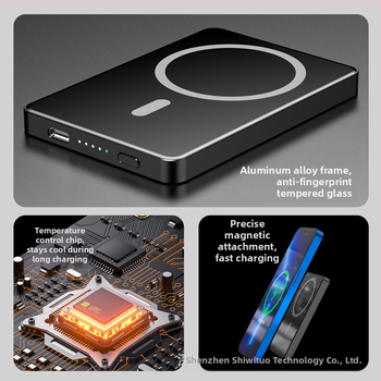Vivito magnetinis belaidis išorinė baterija – 20W PD greitas įkrovimas, magnetinis pritraukimas, Li‑Polimerų baterija 5000–10000mAh