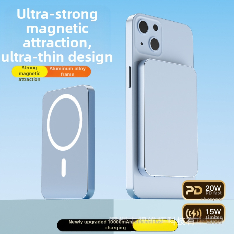 Vivito магнитно безжично преносимо зарядно устройство – 20W PD бързо зареждане, магнитно привличане, литиево-полимерна батерия 5000–10000mAh