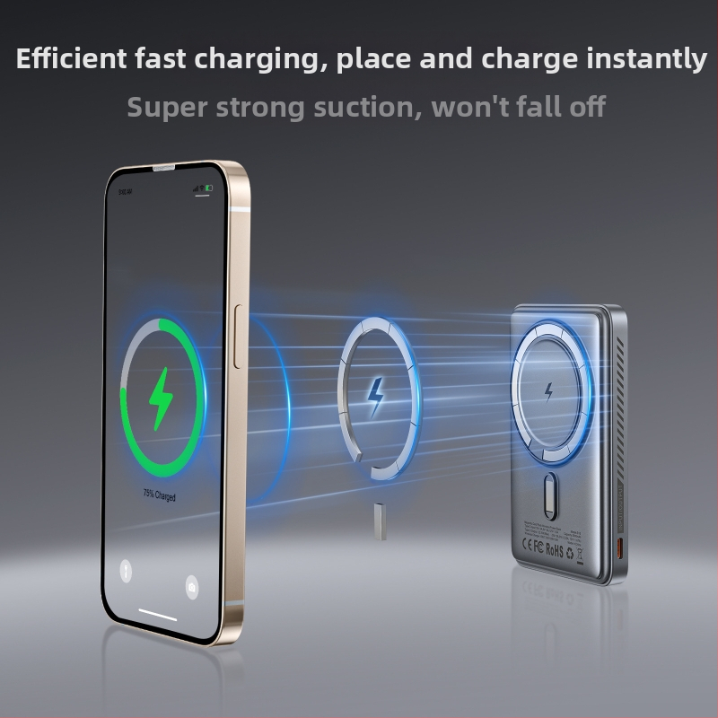 Magnetický bezdrôtový Power Bank S15 — 15W výstup, QC3.0 rýchle nabíjanie, magnetické nabíjanie