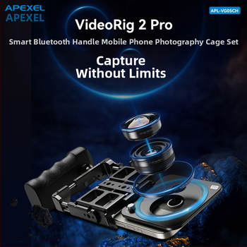 APEXEL VG05CH Nešiojamas daugiafunkcinės telefono klipas su Bluetooth rankena lauko tiesioginei transliacijai ir fotografavimui; medžiaga: aliuminio lydinys; suderinamas su Apple/Huawei/Oppo/Vivo/Xiaomi/OnePlus/Honor