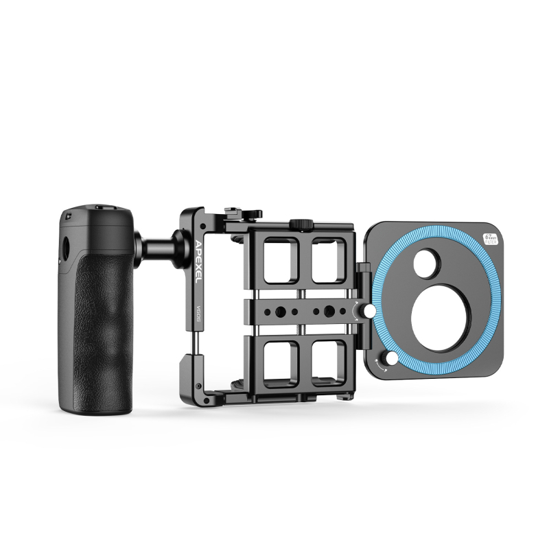 APEXEL VG05CH Nešiojamas daugiafunkcinės telefono klipas su Bluetooth rankena lauko tiesioginei transliacijai ir fotografavimui; medžiaga: aliuminio lydinys; suderinamas su Apple/Huawei/Oppo/Vivo/Xiaomi/OnePlus/Honor