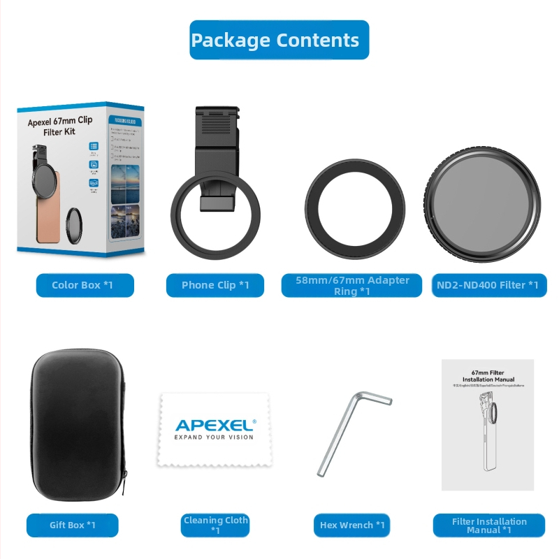 APEXEL VG05CH Nešiojamas daugiafunkcinės telefono klipas su Bluetooth rankena lauko tiesioginei transliacijai ir fotografavimui; medžiaga: aliuminio lydinys; suderinamas su Apple/Huawei/Oppo/Vivo/Xiaomi/OnePlus/Honor