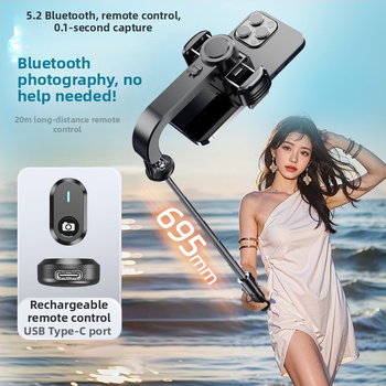 Q31 stabilizator za telefon s gimbalom, Bluetooth daljinskim upravljačem, anti‑shake, za prijenos uživo (aluminijski spoj; Bluetooth; daljinski upravljač uključen)