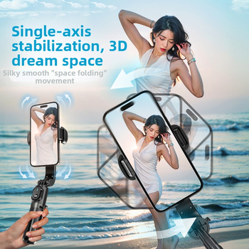 Q31 stabilizator za telefon s gimbalom, Bluetooth daljinskim upravljačem, anti‑shake, za prijenos uživo (aluminijski spoj; Bluetooth; daljinski upravljač uključen)