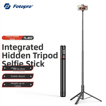 Fotopro Tl802 Подова стойка за смартфони с Bluetooth, преносима селфи-стойка