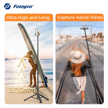 Fotopro Tl802 Подова стойка за смартфони с Bluetooth, преносима селфи-стойка
