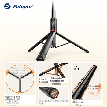 Fotopro Tl802 Подова стойка за смартфони с Bluetooth, преносима селфи-стойка