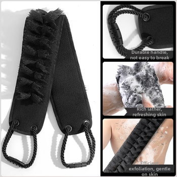 Muški četkalo za leđa – Dva u jednom, prirodni kaučuk, ultra tanak, zadana duljina