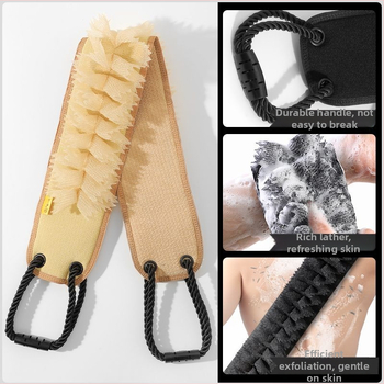 Muški četkalo za leđa – Dva u jednom, prirodni kaučuk, ultra tanak, zadana duljina